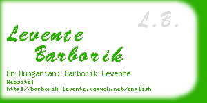 levente barborik business card